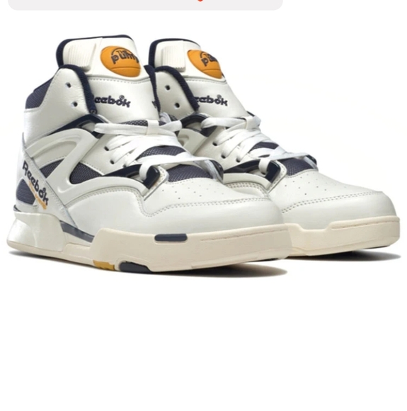 Reebok Pumps White Navy Blue